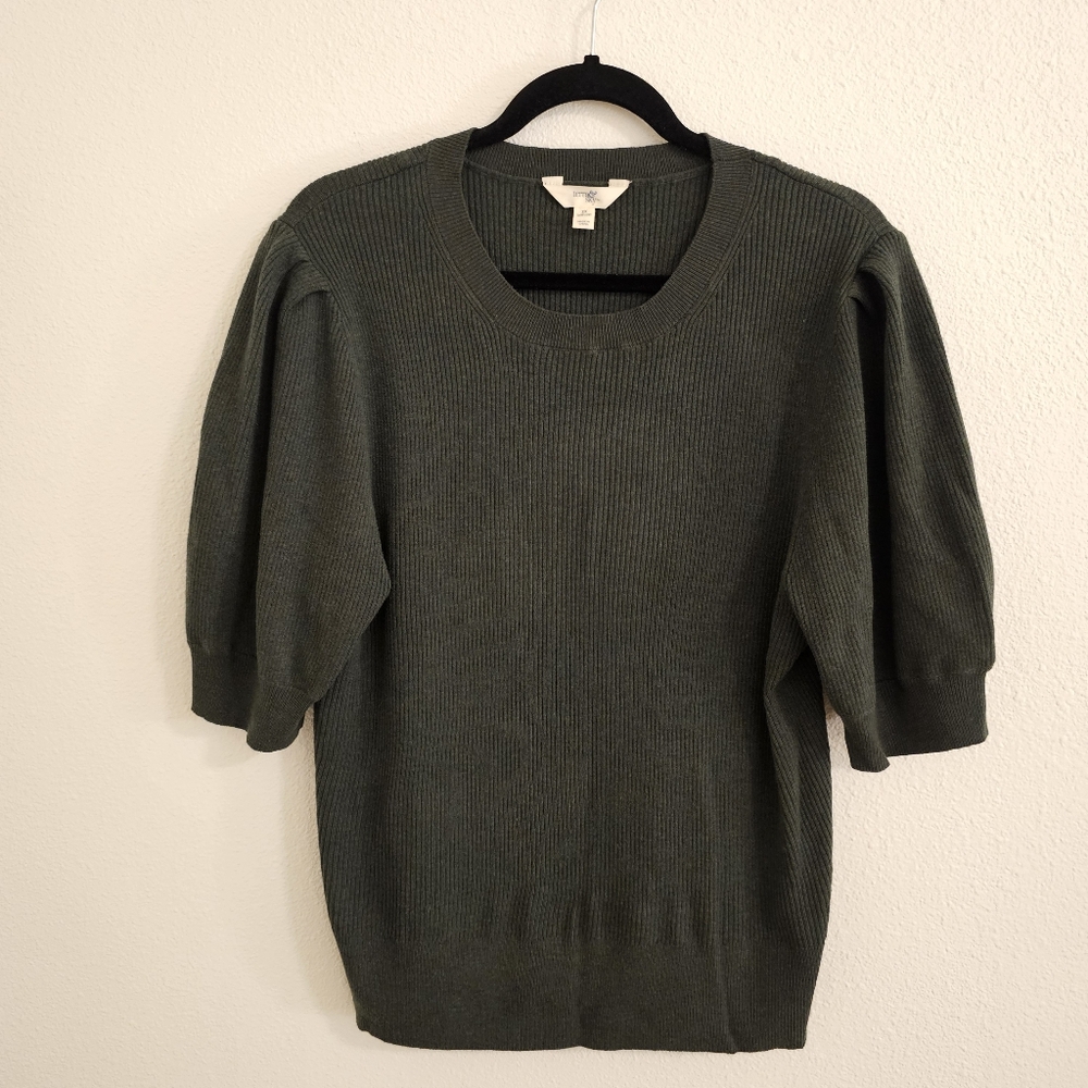 ✅️ Terra & Sky Knit Puff Sleeve Half Sleeve Sweater 1X
